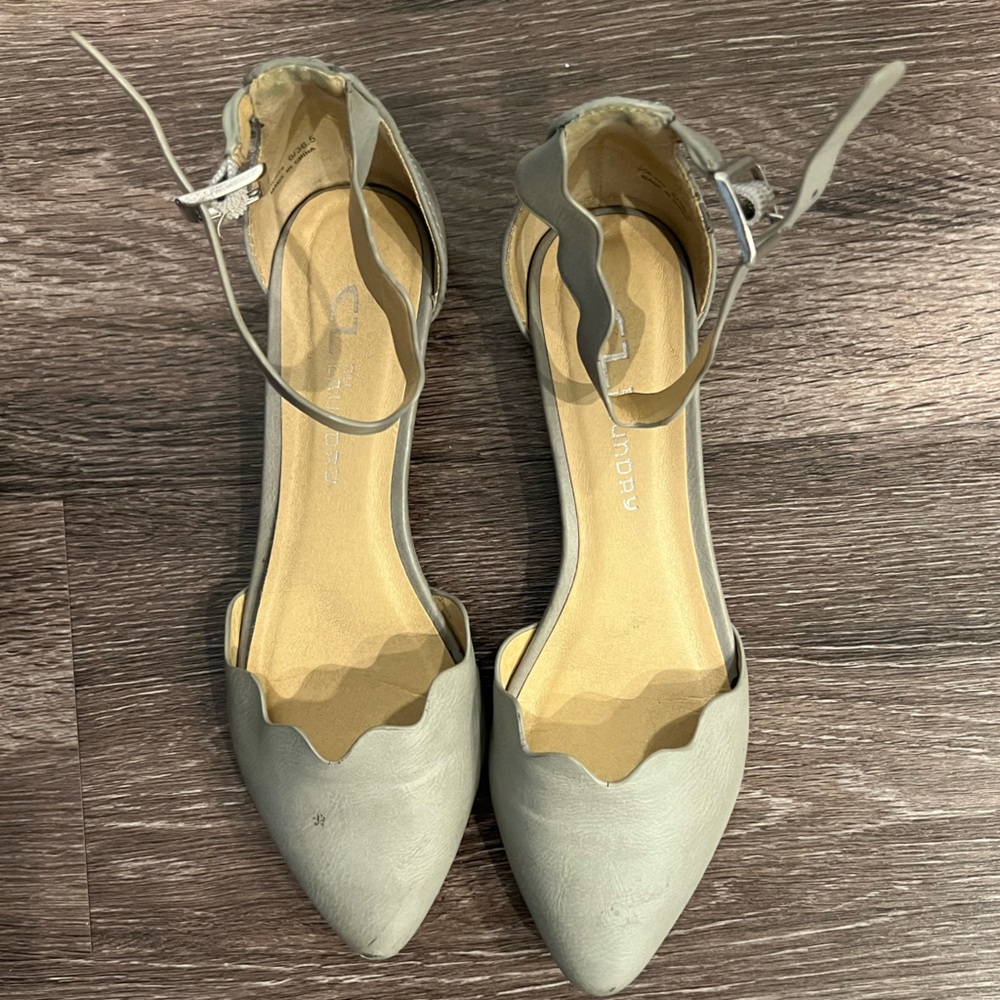 Grey Pointed Toe Flats - image 1